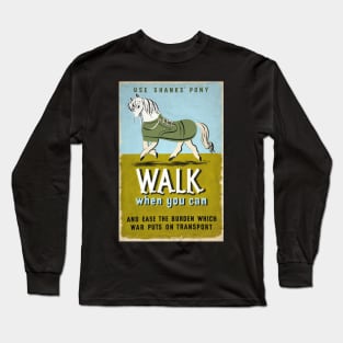 Vintage Advertising Poster "Use Shanks' Pony" Long Sleeve T-Shirt